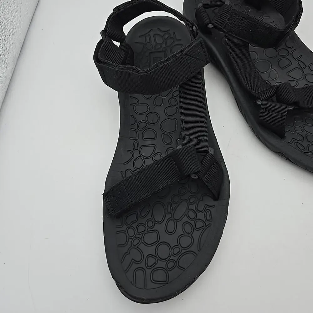 KHOMBU Mens' Will ADJUSTABLE STRAPS SANDALS Black Size 12